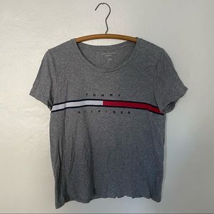 Gray Tommy Hilfiger T-shirt with Stripes